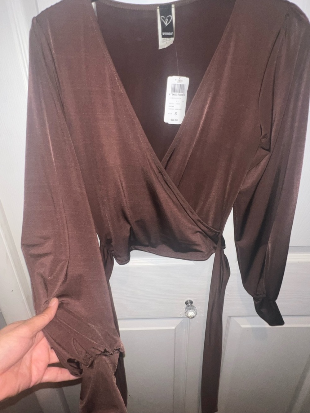 Windsor Chocolate Brown Wrap Blouse